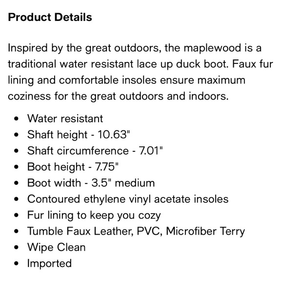 NIB JBU Water-Resistant Faux Leather Lace-Up Duck Boots Navy Blue Brown 8 - Picture 6 of 6